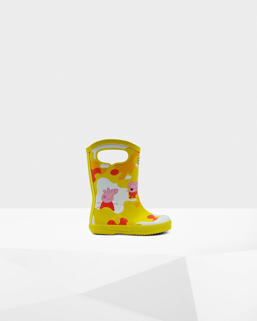 Kids Hunter Original First Peppa Pig Grab Handle - Rain Boots Yellow - 3759-SXTPV